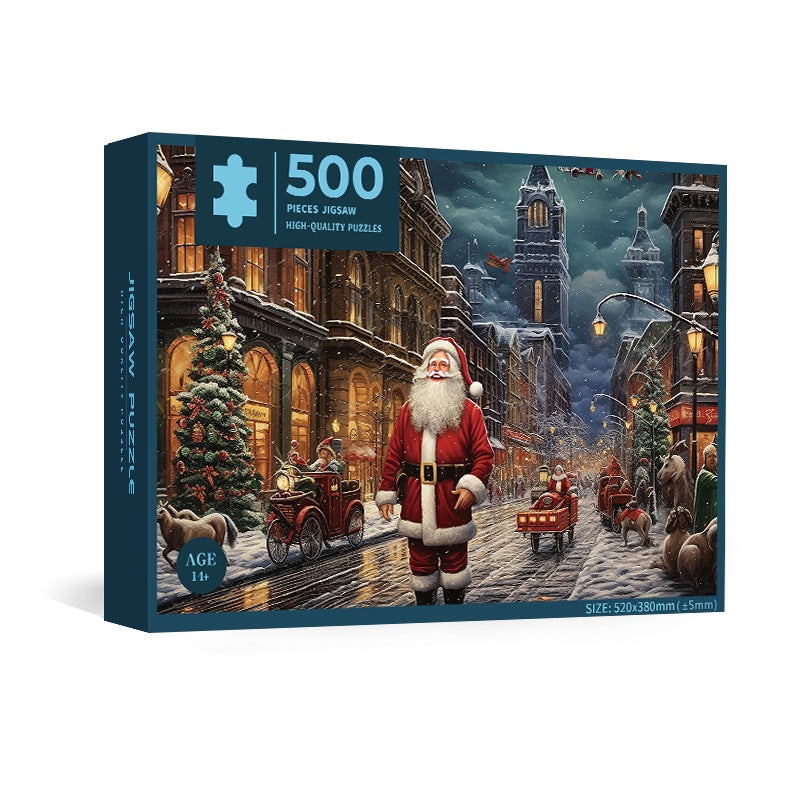 Christmas Series White Card Puzzle 52*38Cm 500 Piece Puzzle Paper Toy Source Manufacturer Spot Puzzle - Image 1